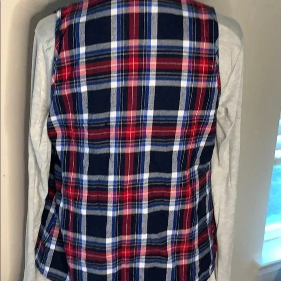 Vestique Plaid Flannel Drape Front Vest Size Small - Picture 4 of 7